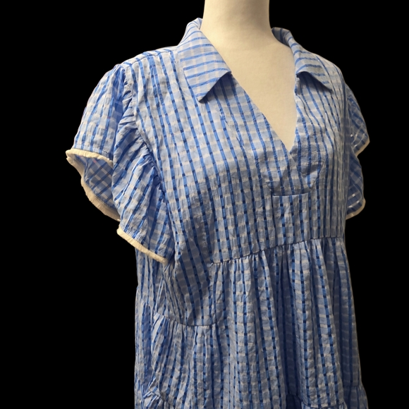 THML Blue Striped Tiered Dress - Picture 2 of 6